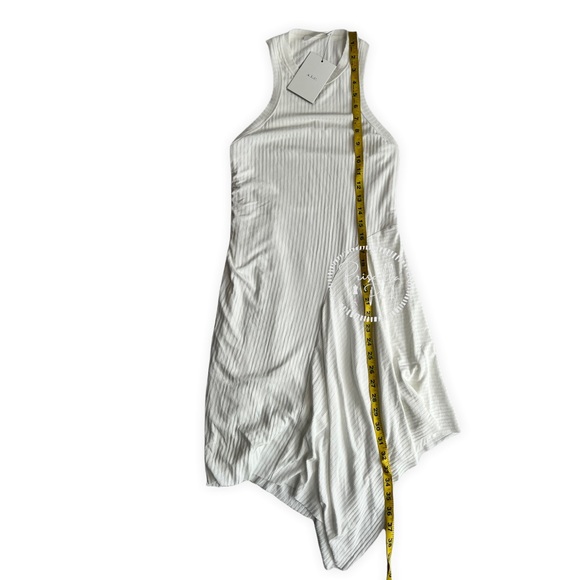 NWT A.L.C. White High neck asymmetric ribbed Bea Dress - Picture 9 of 12